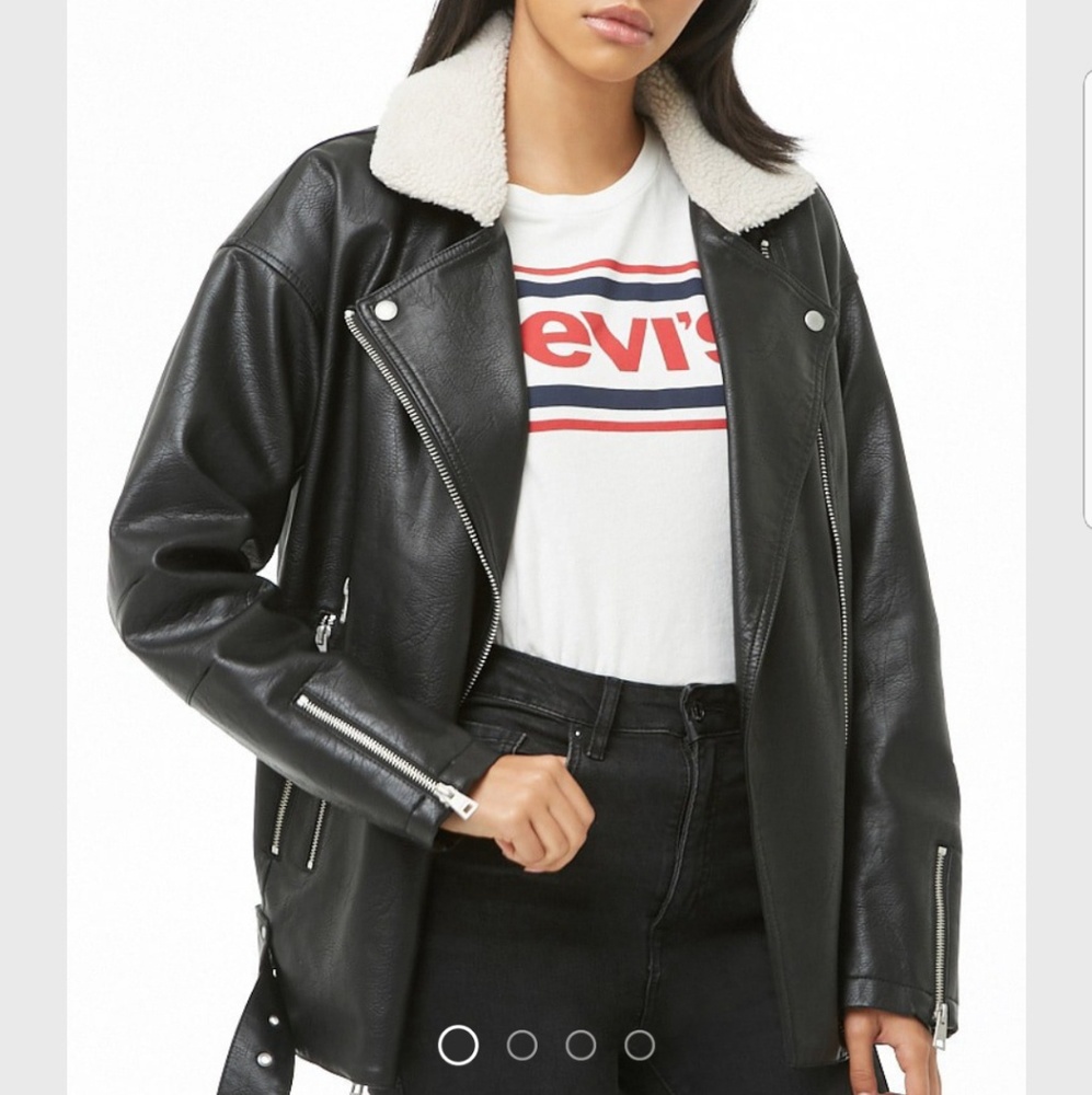 Levi's Sherpa & Faux Leather Oversized Moto Jacket